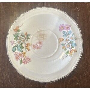 Vintage Ceramic Floral Tea Plate Edwin M. Knowles China Co